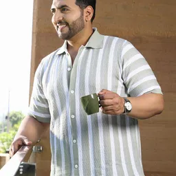 Instafab Plus Men Comfort Multi Stripes Opaque Striped Casual Shirt-image-36