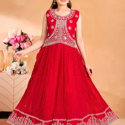 Muhuratam Embellished Fit and Flare Dress-32