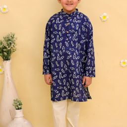 JUNITOS Boys Bandhani Printed Regular Pure Cotton Kurta With Pyjamas-11