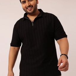 UNSTD Men Plus Size Solid Polo Collar Cotton T-shirt-image-37