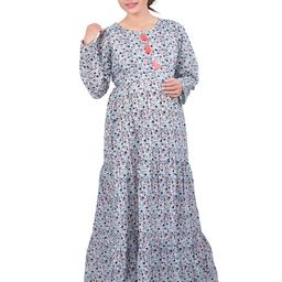 Uzazi Women Printed Pure Cotton Maternity Maxi Nightdress-image-50