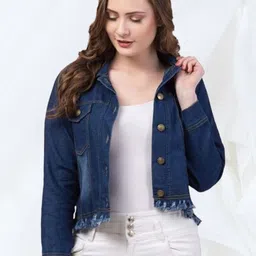 Funday Fashion Women Washed Cotton Patchwork Jacket-picture-45
