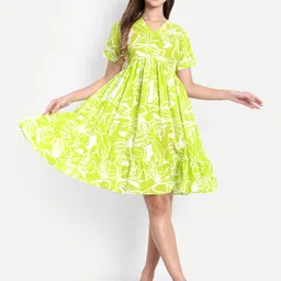 GAB Women Cotton Printed Fit and Flare Dress-picture-23