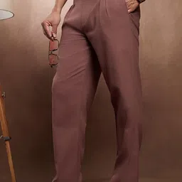 Campus Sutra Men Solid Mid-Rise Relaxed Fit Trousers-image-49