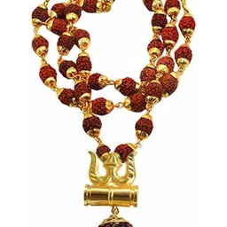 Divine souvenirs Unisex Gold-Plated Rudraksh Beaded Minimal Chain-15