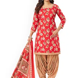 SALWAR STUDIO Floral Printed Pure Cotton Unstitched Dress Material-image-83