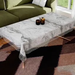 Kuber Industries Grey Anti-Skid Plastic 4-Seater Table Cover-20