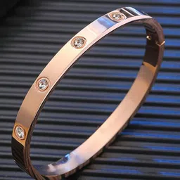 Shining Diva Fashion Rose Gold-Plated Crystals Studded Cuff Bracelet-29
