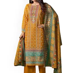 DRAVINAM Trends Ethnic Motifs Printed Unstitched Dress Material-image-10