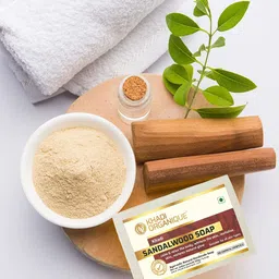 Khadi Organique Set of 4 Sandalwood Handmade Soap with Essential Oils 125 g (Each) image 2