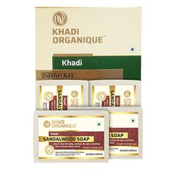 Khadi Organique Set of 4 Sandalwood Handmade Soap with Essential Oils 125 g (Each)-70