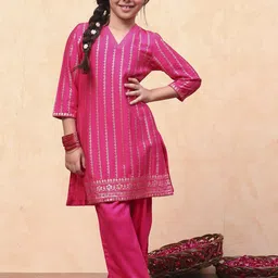 Biba Girls Floral Printed Regular Kurta with Palazzos-image-68