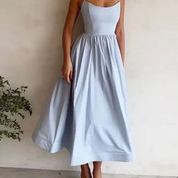 The Roadster Lifestyle Co.Women Fit & Flare Shoulder Straps Pleated Dress-image-40
