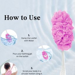 CareDone Set Of 2 Soft Back Scrubber Loofah With Long Handle image 2
