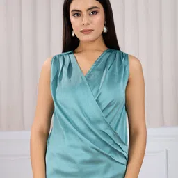 Mast & Harbour Women Solid Wrap Regular Top-image-57