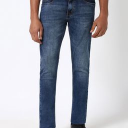 Peter England Casuals Men Slim Fit Low Distress Heavy Fade Jeans-image-39