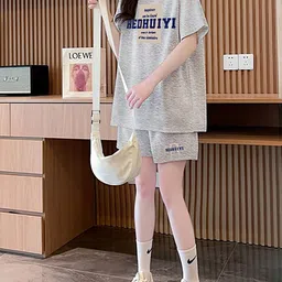 JC Mode Printed Round Neck T-Shirt With Shorts Co-Ords-image-81