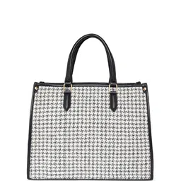 Berrylush Checked Structured Tote Bag with image 2