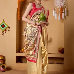 RACHNA Cream Art Silk Printed Sarees-picture-35