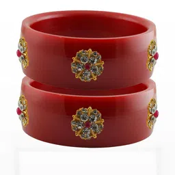 Vidhya Kangan Multi-Coloured Brass Bangles-image-65