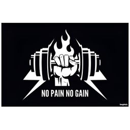 Inephos Black & White Dumbbell Quote Printed Wall Poster-image-67