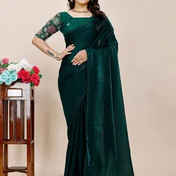 K 5 Fashion Pure Chiffon Saree With Embroidered work blouse-image-32
