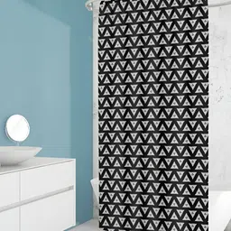 ArtzFolio Black & White Geometric Printed Waterproof Shower Curtain-image-30