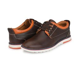 Roadster Men Brown & Orange Colourblocked Round Toe Lace Up Synthetic Leather Sneakers-picture-39