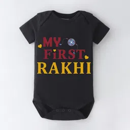 BLUSHES Infants Raksha Bandhan Printed Pure Cotton Bodysuit-33