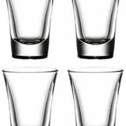 (Pack of 4) Pack of 4) Heavy Base Curved Mini Vodka or Shot Glass Glass Set Glass Set Water/Juice Glass-image-61