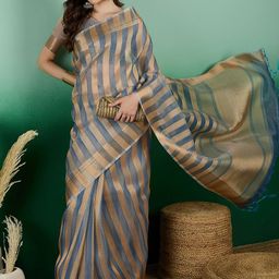 HMP Fashion Woven Design Pure Silk Saree-image-83
