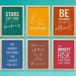 WALLLANE Multicoloured Modern Wall Art With Frames (Set of 6)-4