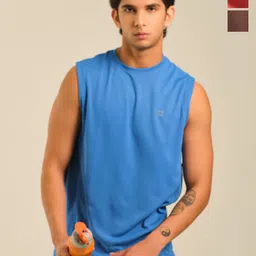 EAZY Men Pack Of 3 Round Neck Sleeveless Dry Fit Gym Vests-picture-39