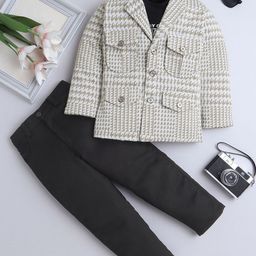 FOURFOLDS Boys Self Design 3-Piece Suit-image-31