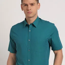 Turtle Men Standard Spread Collar Solid Cotton Formal Shirt-image-53