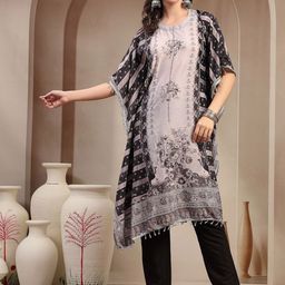 Stylum Women Mirror Work Printed Tunic & Trousers Co-Ord Set-image-39