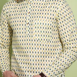 Anouk Men Geometric Printed Thread Work Kurta image 2