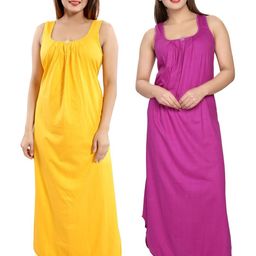 Inner Beats Pack Of 2 Cotton Blend Nightdress-picture-35