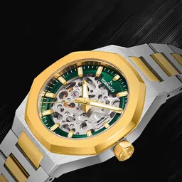 TORNADO Men Skeleton Dial & Stainless Steel Bracelet Style Straps Analogue Automatic Watch T24303-TBTH-9