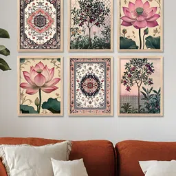 Kotart Brown & Green 6 and more Piece Wood Floral and Botanical Wall Paintings-image-96