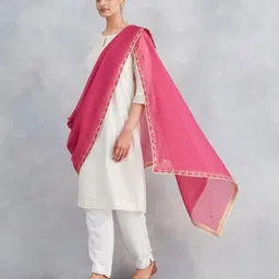 Fabindia Embroidered Cotton Silk Dupatta-picture-32