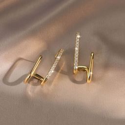 styledose Gold-Plated Stainless Steel Contemporary Cubic Zirconia Antique Studs-15