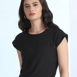 Selvia Edge Women Round Neck Crop Casual Top-picture-46