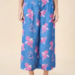 AKKRITI BY PANTALOONS Women Floral Pleated Culottes Trousers-image-20