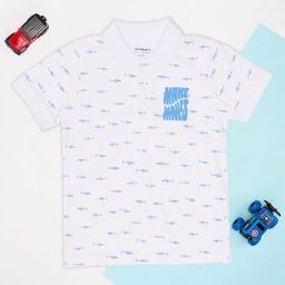 Pantaloons Junior Boys Conversational Printed Polo Collar Cotton T-shirt-image-48