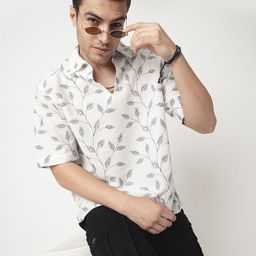VASTRADO Men Classic Oversized Fit Spread Collar Floral Printed Cotton Casual Shirt-picture-21