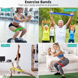 Kuber Industries Set Of 5 Multi Round Elastic Gym Workout Exercise Belt For Legs & Hands image 2