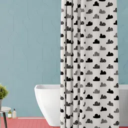 ArtzFolio Black and White Geometric Printed Waterproof Shower Curtain-50