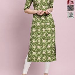 Anouk Rustic Women Pack Of 4 Ethnic Motifs Printed Crepe Kurta-image-72