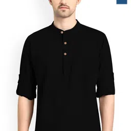 univibe Selection Of 2 Mandarin Collar Pure Cotton Straight Kurtas-image-64